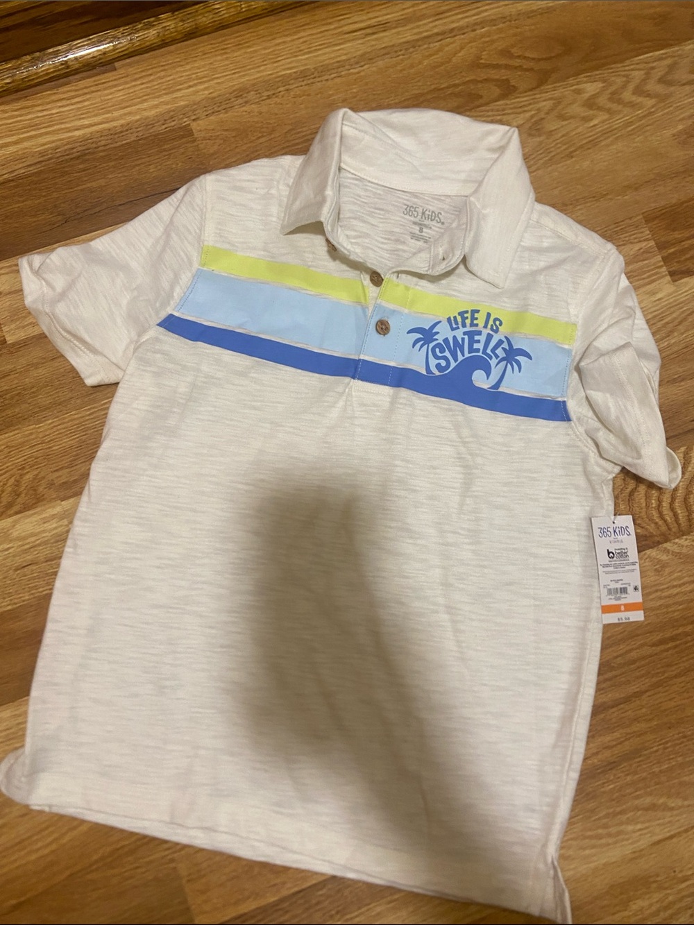 Garanimals White Polo with Blue and Yellow Stripes